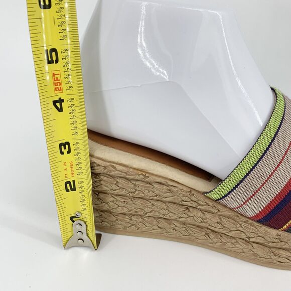 Pierre Dumas Weave Sandals Slides 5 Women Rainbow Strap Southwestern RainbowCore - Picture 9 of 11